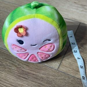 Squishmallow Lena the guava plush stuffed animal Kelly green pink 5” plush
